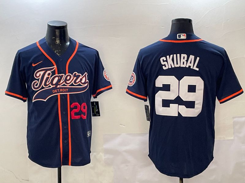 Men Detroit Tigers #29 Skubal Blue Joint Name 2025 Nike MLB Jersey style 3